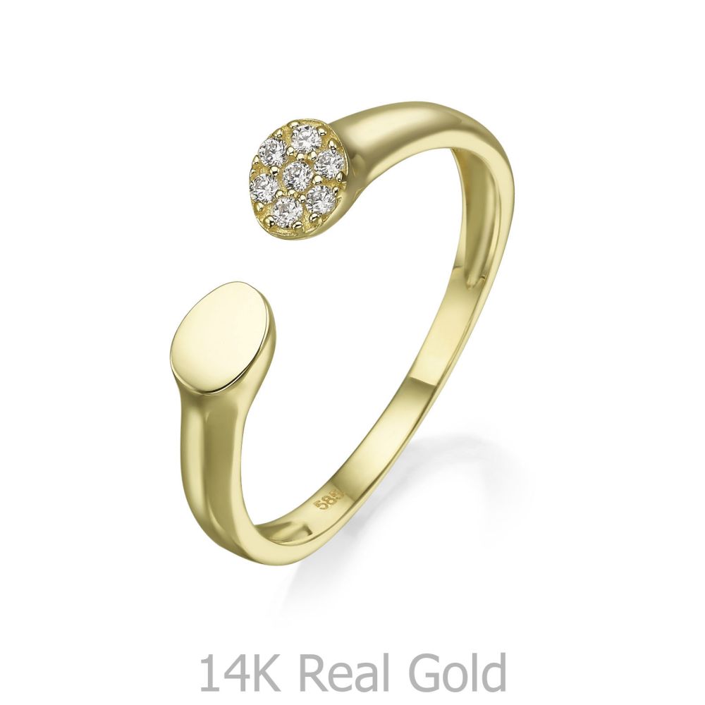 Women’s Gold Jewelry | 14K Yellow Gold Open Ring - Celine