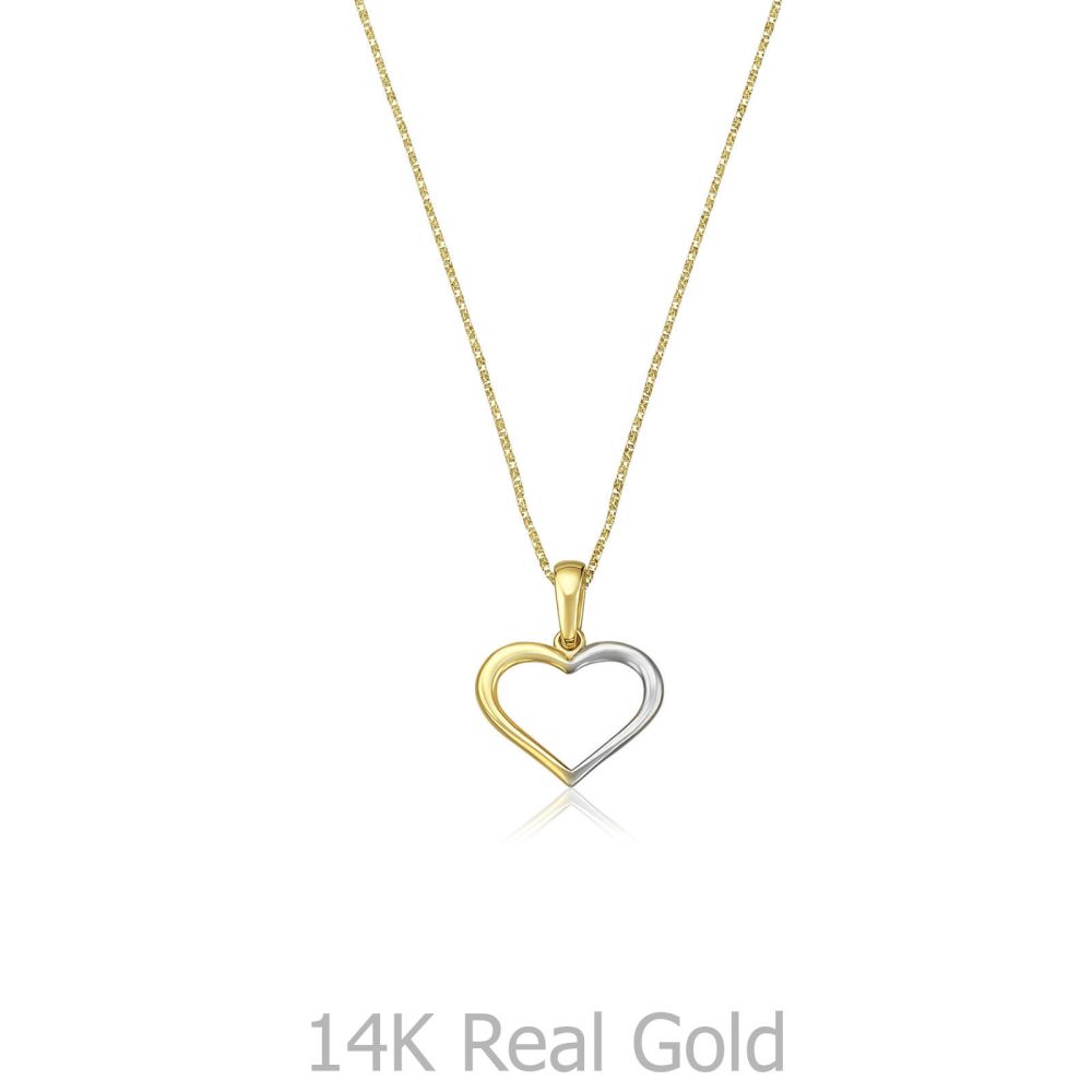 Women’s Gold Jewelry | 14k White and Yellow gold women's pendant - Nicky Heart