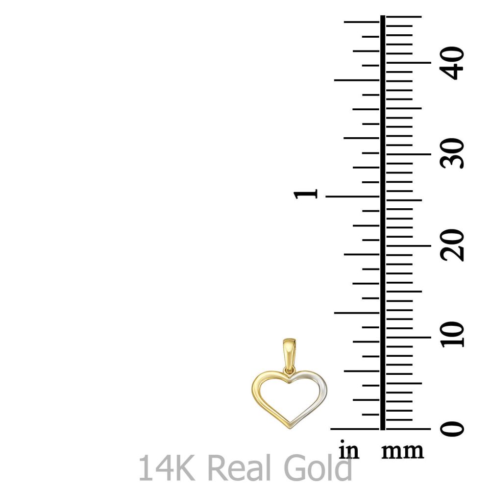 Women’s Gold Jewelry | 14k White and Yellow gold women's pendant - Nicky Heart