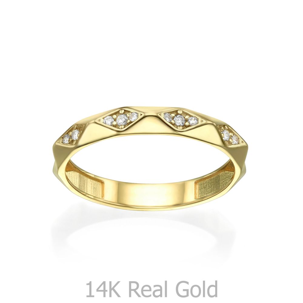 Women’s Gold Jewelry | Ring in 14K Yellow Gold - Pyramids