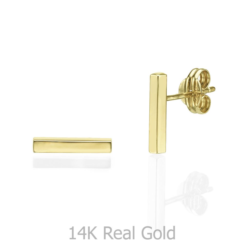 Women’s Gold Jewelry | 14K Yellow Gold Women's Earrings - Golden Bar