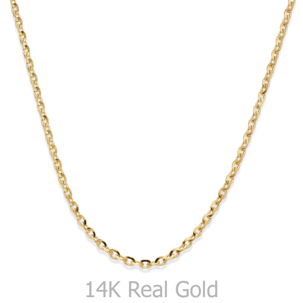 Gold Chains | 14K Yellow Gold Rollo Chain Necklace 1.6mm Thick, 19.5