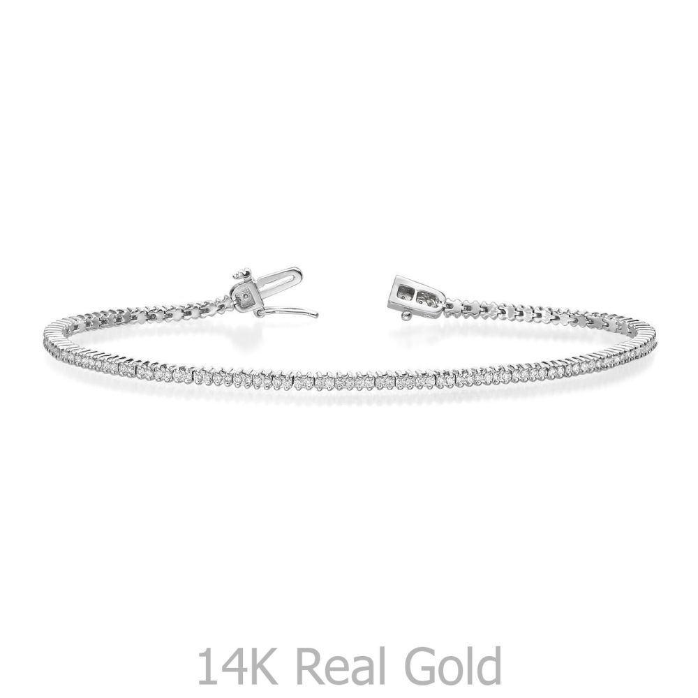 Diamond Jewelry | Diamond Tennis Bracelet in 14K White Gold - Elizabeth