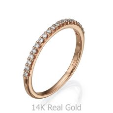 Diamond Band Ring in 14K Rose Gold - Princess of Summer