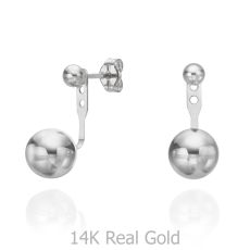 14K White Gold Women's Earrings - Venus & Mars