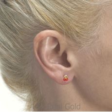 14K Yellow Gold Kid's Stud Earrings - Cheery Cherry