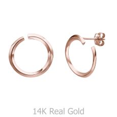 14K Rose Gold Women's Earrings - Sunrise - Large