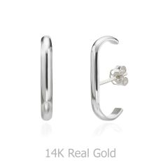 14K White Gold Women's Earrings - Sunshine