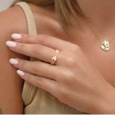 Open Ring in 14K Yellow Gold - My Heart