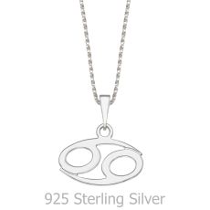 Pendant and Necklace in 925 Sterling Silver - Cancer