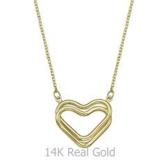 14k Yellow gold women's pendant  - Heart of Liana